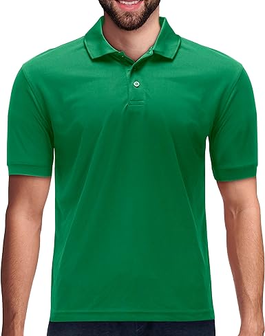 Men's High Moisture Wicking Polo T Shirts Kelly Green